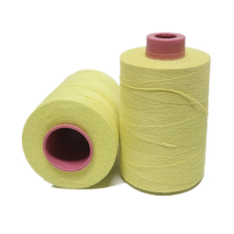 Augstas izturības dzeltenā aramīda kvēldiega šūšanas diegi